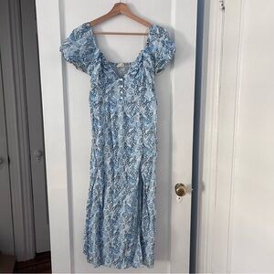 Urban Outfitters Blue Midi dress low v